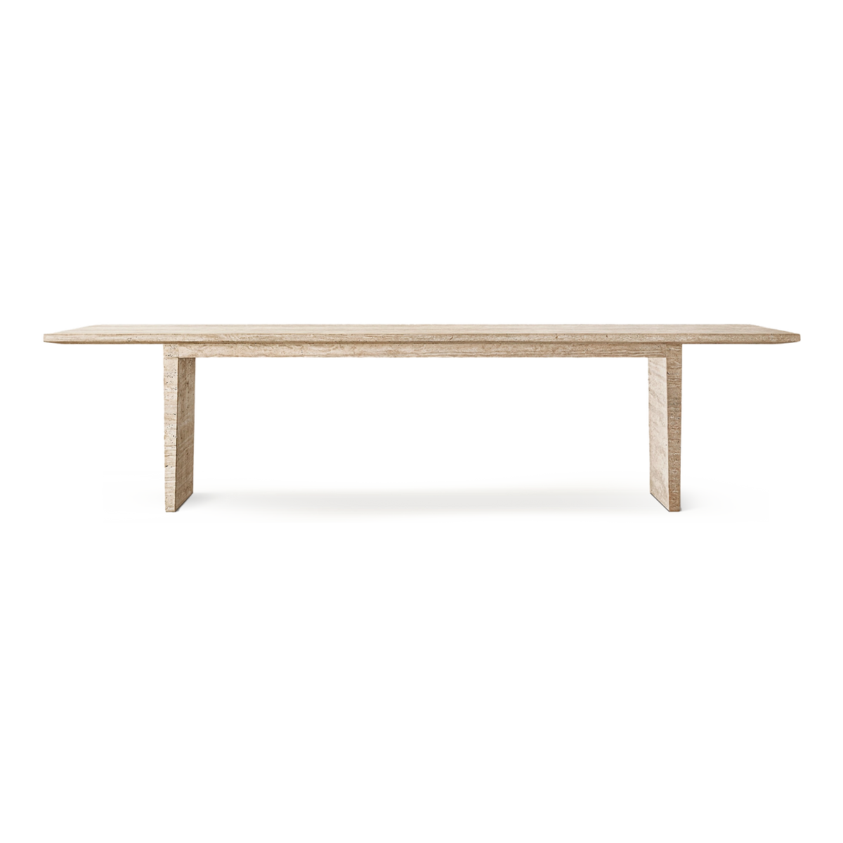 Travertine Dining Table ( Two Legs)