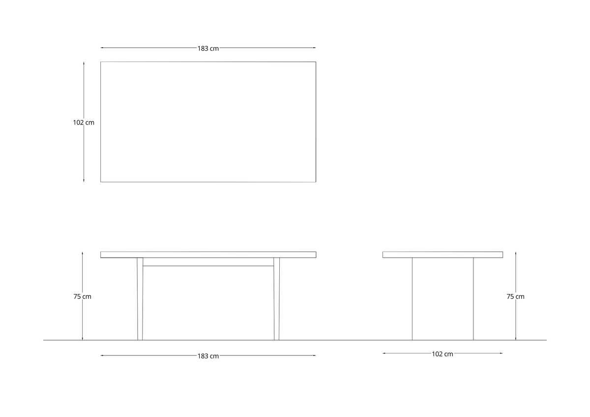 Travertine Dining Table ( Two Legs)